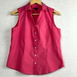 Talbots Petites Wrinkle Resistant Pink Sleeveless Blouse‎ Tank Top Size 10P